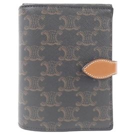 Céline Celine Triomphe Canvas travel pouch Brown Beige