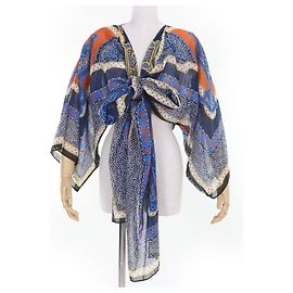 Blusa de seda Mors et Gourmettes Chaine d'Ancre da Hermès Multicor