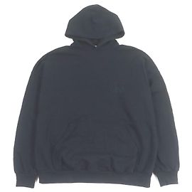 Baumwoll-Hoodie mit gesticktem Balenciaga-Logo Schwarz