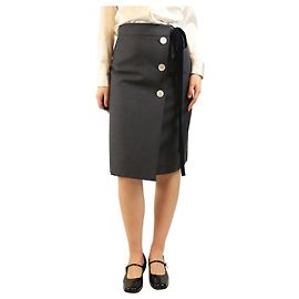 Prada Grey button-down midi skirt - size UK 8 Grey