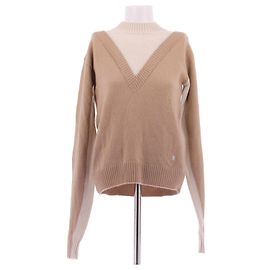 Pull bicolore Paco Rabanne en laine beige Beige