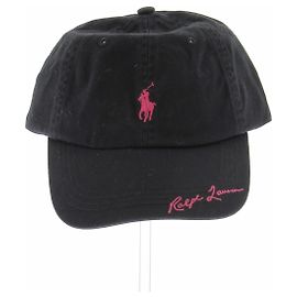 Cappellino Ralph Lauren Pink Pony nero in cotone Nero