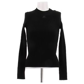 Top in viscosa nera Courreges Nero