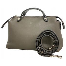 Fendi By The Way Leather Handbag Brown