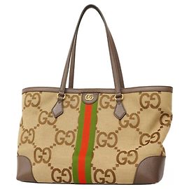 Borsa Tote Jumbo GG Ophidia di Gucci Marrone