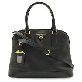 Prada Saffiano Black Handbag Black