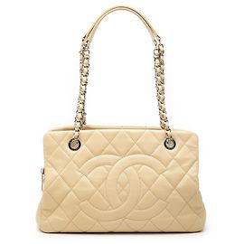 Chanel White Petite Caviar Timeless Tote White Cream