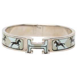 Bracelet PM Les Allures Clic H en émail bleu étroit Hermès Bleu Autre