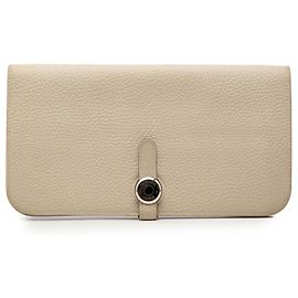 Cartera Duo Dogon GM en Togo blanco Hermès Blanco Crudo