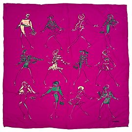 Cachecol de seda roxa Chanel Mademoiselle Roxo