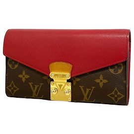 Portefeuille Long Pallas Monogram Louis Vuitton Marron Fuschia