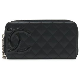 Cartera larga Chanel Cambon Line Coco Mark Negro Rosa