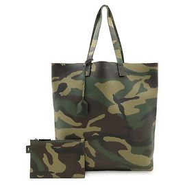 Yves Saint Laurent Camouflage Leder Tragetasche Andere Khaki