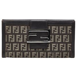 Fendi Zucchino Long Wallet Brown