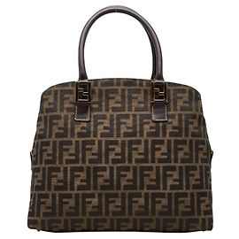 Bolsa Fendi Zucca em lona bege e preta Preto Bege
