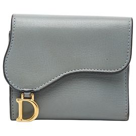 Christian Dior Dior Saddle Lotus Geldbörse Hellblau