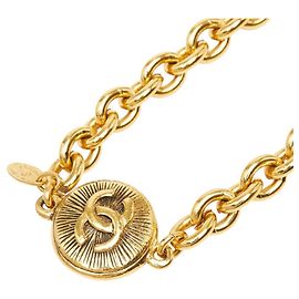 Collier en chaîne plaqué or Chanel Coco Mark Doré