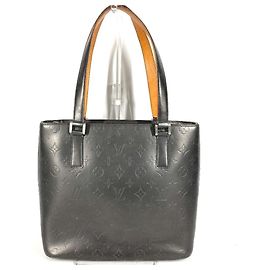 Sac Tote Stockton Monogram Mat de Louis Vuitton Noir Gris anthracite