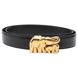Gürtel mit Elefantenmotiv von Cartier Schwarz
