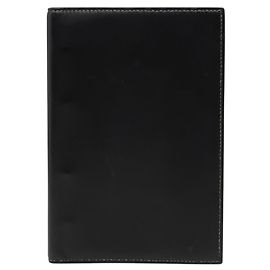 Schwarze Leder-Systemplaner-Hülle von Hermès Schwarz