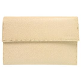 Prada 1M0510 Leder Corda Beige Dreifach-Geldbörse Beige