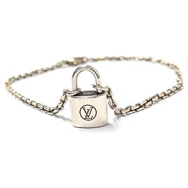 Louis Vuitton Silver Lockit Charm Bracelet Silvery