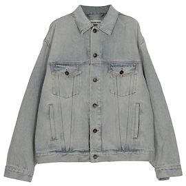 Balenciaga Chaqueta de denim con parche de la Torre Eiffel Azul