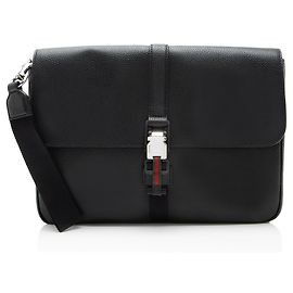 Portadocumenti in Pelle Web Gucci Nero
