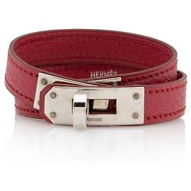 Bracelet Double Tour Kelly Epsom Vintage d'Hermès Rose