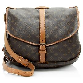 Louis Vuitton Vintage Monogram Canvas Saumur 35 Messenger Brown