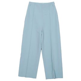 Hermès Wide Pants Blue Wool Blend Blue