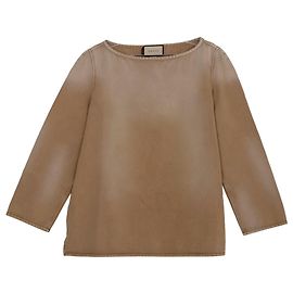 Gucci Taglia lunga senza maniche ricamata con logo marrone Marrone