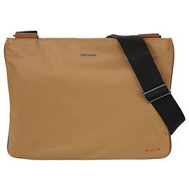 Kiton Nylon Leather Flat Crossbody Bag Brown
