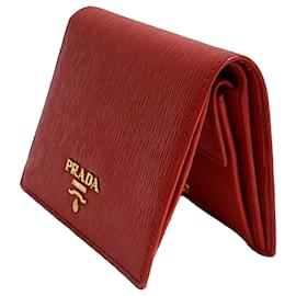 Prada Red Vitello Move Wallet Red
