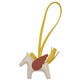 Hermès Rodeo Pegase PM Bag Charm, chalk/Naples yellow/copper, Milo Lambskin White Yellow Eggshell Light brown