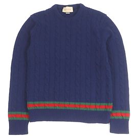 Pull en cachemire Gucci Web line Bleu Bleu Marine