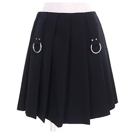 Prada Falda plisada de gabardina de lana Azul Azul marino