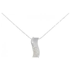 Autre Marque Colar de diamante em ouro branco Au750 Prata