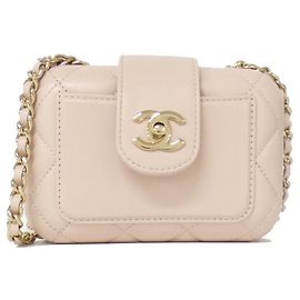 Chanel Kette Clutch aus Lammleder Pink