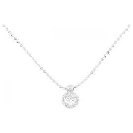 Autre Marque Au750 White Gold Diamond Necklace Silvery