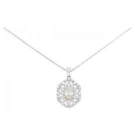 Autre Marque Collar de diamante de platino Plata
