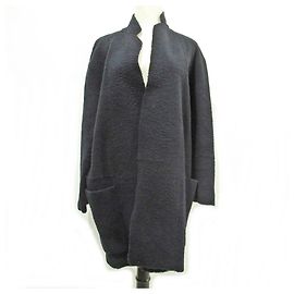 Céline Celine Egg Crombie Mantel Shearling Mantel Blau Marineblau