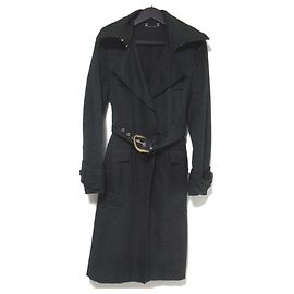 Cappotto belted in jacquard Diamante Gucci Nero