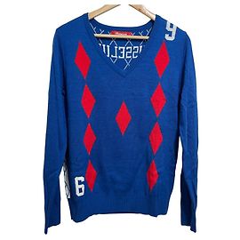 Autre Marque Pull de golf en tricot Russeluno Rouge Bleu