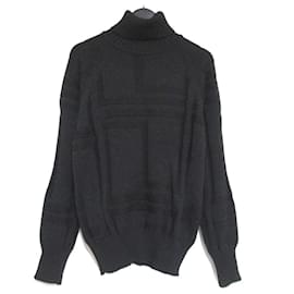 Versace Rollkragen-Strickpullover Braun Anthrazitgrau