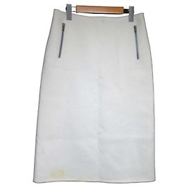 Céline Gonna in cashgora e lana Celine a lunghezza ginocchio Bianco Bianco sporco