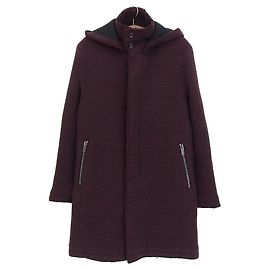 Autre Marque Casaco de Lã com Capuz e Fecho Frontal Junhashimoto Marrom Bordeaux