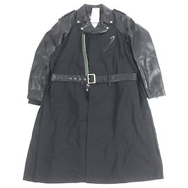 Sacai Schott Leather Suiting Coat Black