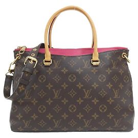 Bolsa Pallas Monogram Louis Vuitton Marrom Rosa Gold hardware