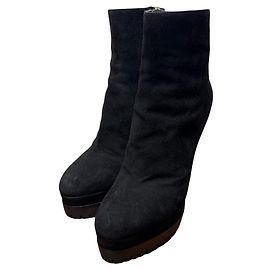 Autre Marque Sergio Rossi SHANA Suede Short Boots Black